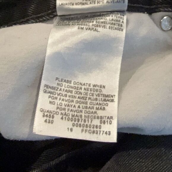 Men's Levis 505 size 38 X 30 Regular Fit Straight Leg Denim Jeans Black - Picture 6 of 6